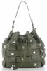 Vittoria Gotti Modna Torebka Skórzana Unikatowy Shopper Made in Italy Zielona